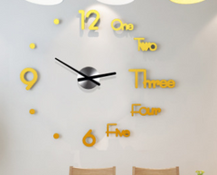 Color: BigMac Gold - 3D Wall Sticker Clock