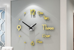 Color: Champagne Gold - 3D Wall Sticker Clock