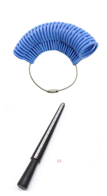 Color: blueset, Model: us - Plastic Ring meter for measure the Rings