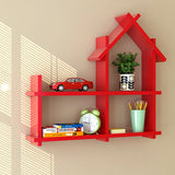 Color: Red - Children's Bookshelf Wall Shelf