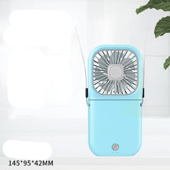 Color: Blue, style: Power bank and stand - Mini Fan Student Cute Portable Camping