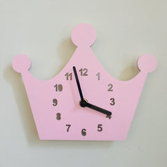 format: Pink Crown - Creative Nursery Wall Clock