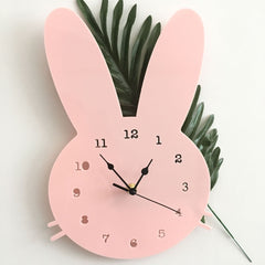 format: Pink rabbit - Creative Nursery Wall Clock