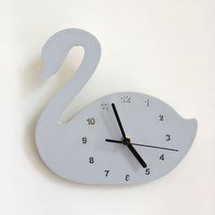 format: Gray swan - Creative Nursery Wall Clock