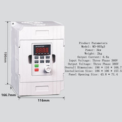 Model: 3KW 380V - Inverter Three-Phase 380V Speed Controller 0.75/1.5/2.2/3/7.5kw