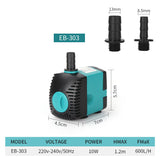 Style: EB303, Model: US - Multifunctional submersible pump fish tank water pump