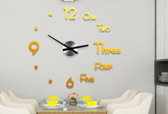 Color: LargeGold - 3D Wall Sticker Clock