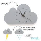 format: Gray cloud - Creative Nursery Wall Clock
