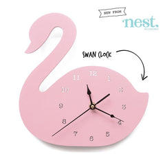 format: Pink swan - Creative Nursery Wall Clock