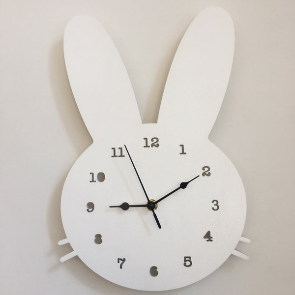 format: White rabbit - Creative Nursery Wall Clock