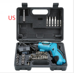 Color: Blue, Model: US - 4.8V Electric Screwdriver Set Household Multifunctional Rechargeable Hand Drill