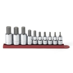 GearWrench 10 Piece 3/8 Inch & 1/2 Inch Drive Hex Bit SAE Socket Set