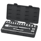 18pc 1/2" drive metric socket set