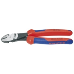 8" high leverage angled diagonal cutters-comfort g